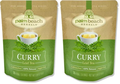 Vista 10 de Té de hoja de curry - Serie de té de hierbas puro de Palm Beach Herbals (30 unidades) [El embalaje puede variar]