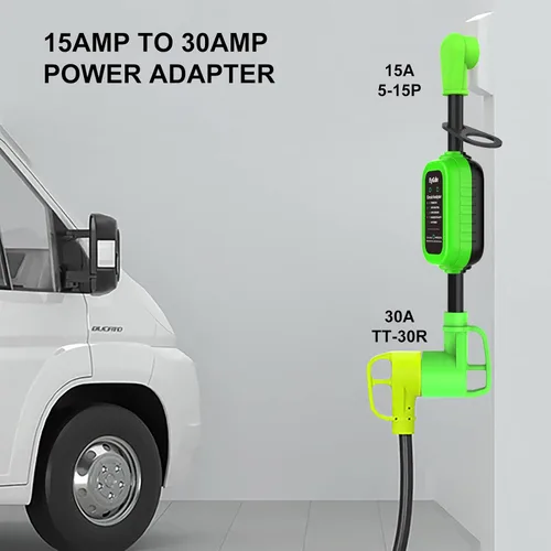 Vista 6 de EyGde Adaptador RV de 30 amperios a 15 amperios 110V con protector contra sobretensiones 5000J, adaptador RV patentado macho 5-15P a hembra TT-30R