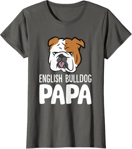 Vista 8 de Camiseta divertida de Bulldog Inglés para papá dueño de perro, Negro