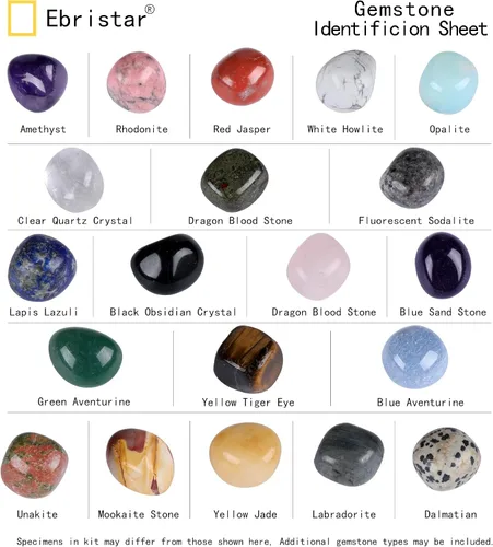 Vista 5 de Piedras pulidas y cristales a granel, 20 piezas de 1/2 a 1 pulgada de tamaño aleatorio surtido de piedras preciosas pulidas naturales pulidas