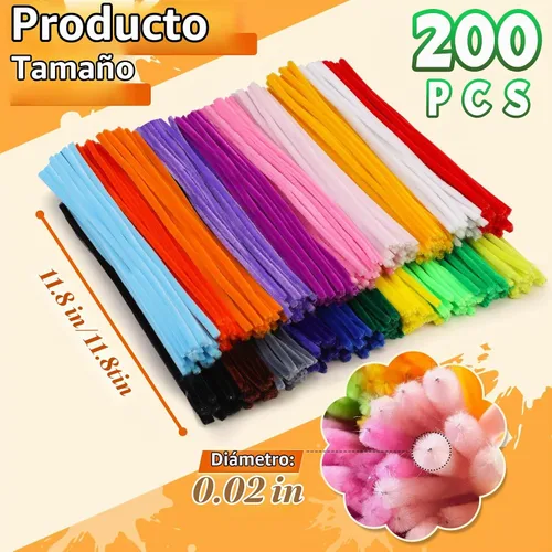 Vista 2 de 200 Pcs Pipe Cleaners, 20 Colors Pipe Cleaner Craft Chenille Stems