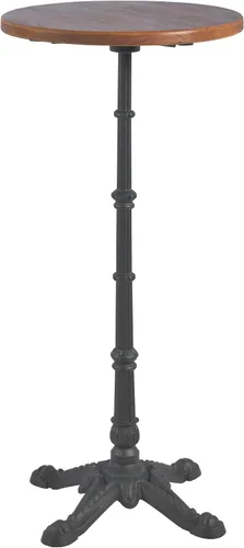 Vista 8 de LOKKHAN Mesa de columna romana de 43.3 pulgadas de alto, mesa de bar para cóctel, bistró, hierro fundido resistente, mesa de madera maciza Base