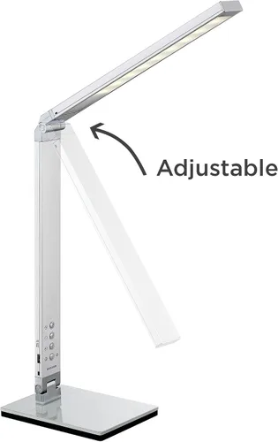 Vista 8 de 360 Lighting Jett - Lámpara de mesa moderna de escritorio de 16 1/2 pulgadas de alto con puerto de carga USB y luz nocturna LED de aluminio plateado