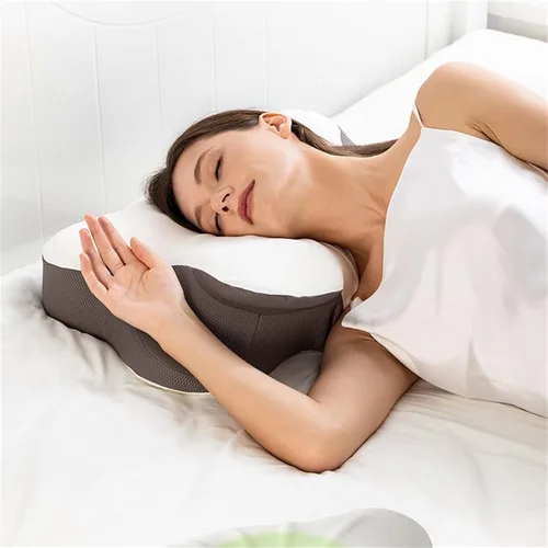Vista 6 de Almohada cervical para el cuello para aliviar el dolor, almohadas ergonómicas de espuma viscoelástica de tamaño Queen para dormir de lado y espalda