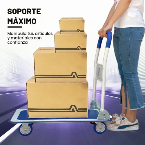 Vista 6 de Carro de plataforma Wellmax Azul