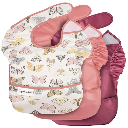 Vista 28 de Tiny Twinkle Baberos Antiderrame para Comer para Bebé Baberos Impermeables y Limpiables para Niños Pequeños con Bolsillo de Recolección Baberos