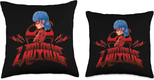 Vista 3 de Miraculous Ladybug Glam Rock LB - Almohada de 16 x 16 pulgadas, multicolor