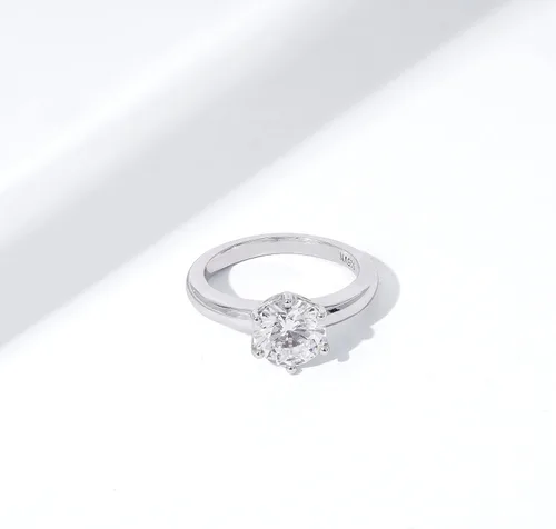 Vista 6 de Tienda Collection Sterling Silver Solitaire Ring set with Round Infinite Elements Cubic Zirconia