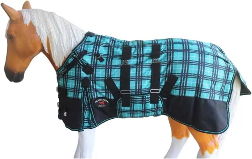 Vista 10 de CHALLENGER 1200D Foal Winter Blanket Miniature Pony Donkey Bellyband Turquoise Rustic