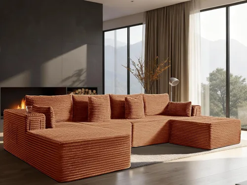 Vista 44 de Sofá modular de gran tamaño de 108 pulgadas, cómodo sofá deshuesado en forma de U para sala de estar, asientos extra profundos, sin montaje, sofá