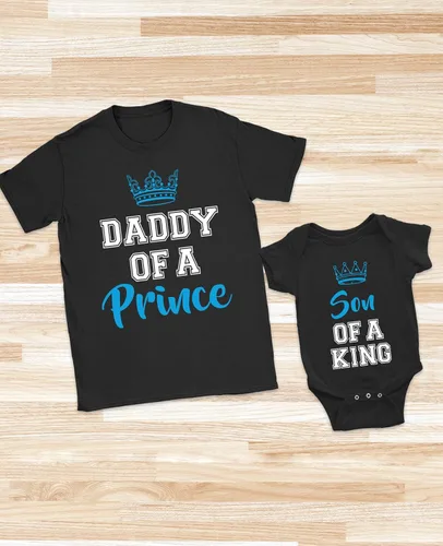 Vista 4 de Camisas a juego para papá e hijo, trajes para el día del padre y el príncipe