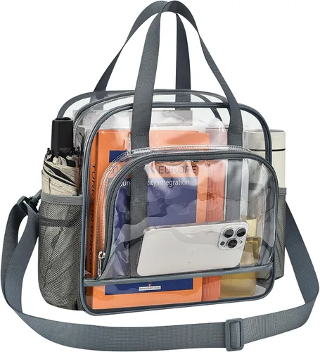 Vista 11 de Paxiland Clear Bag for Stadium Events, 12x6x12 inches Tote Bag with Detachable Reinforced Strap for Sports Concert and Work