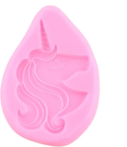Vista 3 de Moldes de silicona con diseño de unicornios arcoíris, orejas de cuerno, moldes de fondant para decoración de pasteles, decoración de cupcakes