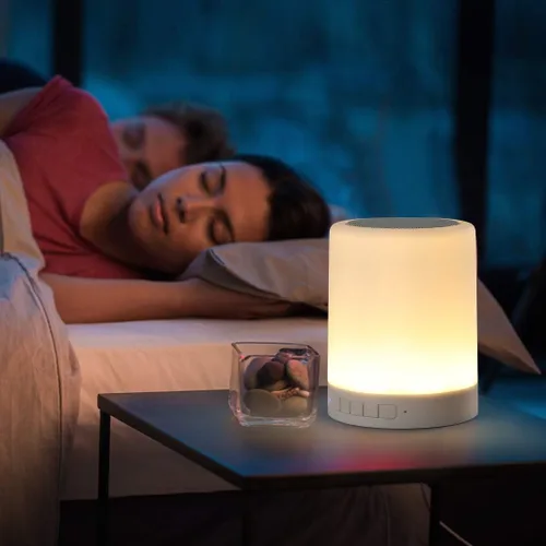 Vista 5 de Lámpara de Mesita de Noche Táctil - con Altavoz Bluetooth, Luz Nocturna de Color Regulable, Lámpara de Mesa para Exteriores con Control Táctil