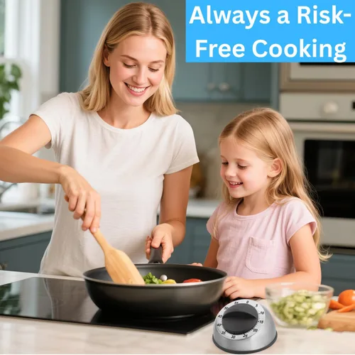 Vista 3 de Temporizador de cocina para cocinar, temporizador magnético de cocina del chef - no requiere baterías - alarma fuerte, temporizadores manuales