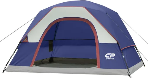 Vista 25 de CAMPROS CP Camping Tent 2/4/6 Person, Waterproof Windproof Double Layer Dome Tent, Easy Setup with Large Mesh Windows & Wide Door for Outdoor
