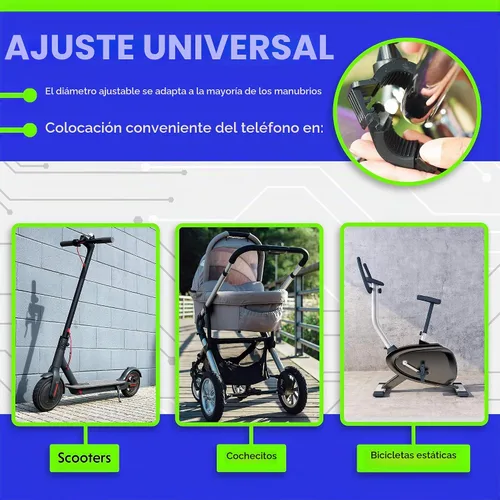 Vista 7 de Soporte para teléfono celular, para bicicleta, para todo tipo de Smartphone: iPhone 7 /7+, 6 /6+, 5s, 5, Samsung Galaxy S7 /S7 Edge, S6, S5, S4