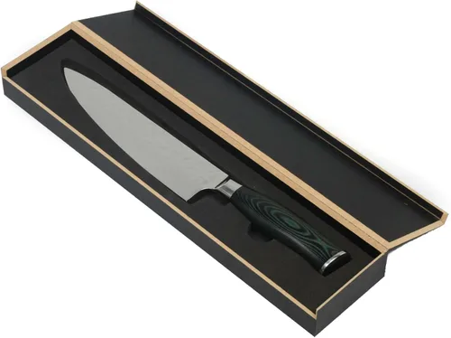 Vista 2 de Chef Craft German Elite - Cuchillo de chef de 8 pulgadas, hoja de 12 pulgadas de largo, acero inoxidable/negro