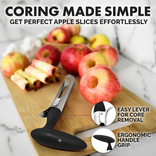 Vista 7 de Zulay Kitchen Herramienta Premium para Descorazonar Manzanas - Hojas Ultra Afiladas de Acero Inoxidable y Serradas para Descorazonar Fácilmente