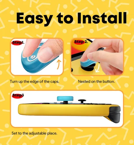 Vista 7 de Switch Thumb Grip Caps - Silicone Joycon Grip Cover, Cute Design for Nintendo Switch Accessories - Compatible with Nintendo SwitchOLEDSwitch Lite