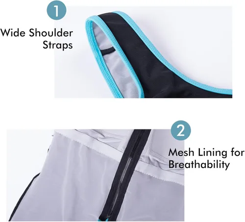 Vista 5 de DELIMIRA Traje de baño de una pieza para mujer, talla grande, control de abdomen, cremallera frontal