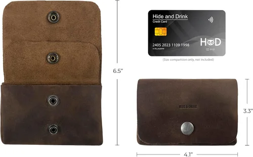 Vista 4 de Hide & Drink, Cartera de doble bolsa para hombres y mujeres, soporte rectangular para tarjetas, organizador de dinero, funda de identificación