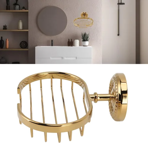 Vista 3 de Garosa Jabonera de baño para ducha, barra de metal, soporte para jabón, soporte para esponja, cesta antigua para baño, cocina, instalación