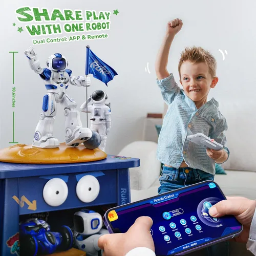 Vista 8 de Ruko 6088 Robot Juguetes para niños, detección remota programable de gestos y control de aplicación, cara LED interactiva, robot inteligente