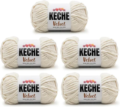Vista 47 de Keche Hilo para ganchillo, hilo de terciopelo, chenilla suave, manta de bebé voluminosa amigurumi Yarn 3.53 oz (132 yardas) - Arona