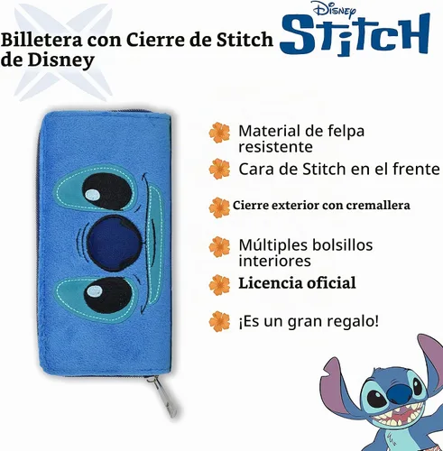 Vista 6 de Disney Lilo and Stitch - Cartera con cremallera, cremallera alrededor