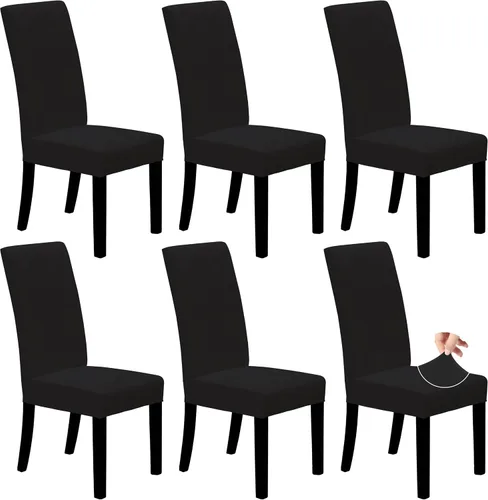 Vista 29 de Easy-Going - Juego de 2 fundas elásticas para sillas de comedor, fundas para sillas de comedor, fundas para sillas Parsons para comedor, ceremonia