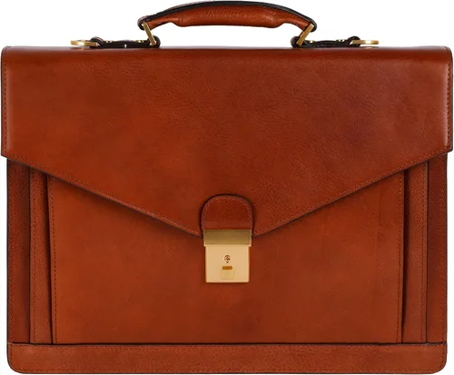 Vista 8 de Time Resistance Leather Briefcase for Men - Business Laptop Bag - Italian Handmade Leather Bag - Attache - Gift Box Included