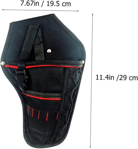 Vista 8 de Bolsa de cinturón de taladro eléctrico para hombre, bolsas de herramientas de carpintero, bolsa de herramientas de carpintero, bolsa de transporte