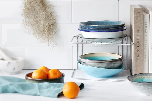 Vista 2 de Metaltex - Organizador de cocina con revestimiento de polítermo, organizador de cocina, ahorro de espacio, con revestimiento de polímero, plateado