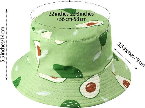 Vista 2 de Paquete de 4 sombreros unisex con estampado, sombrero de playa de algodón para mujer, viajes de verano, gorra reversible al aire libre, doble cara