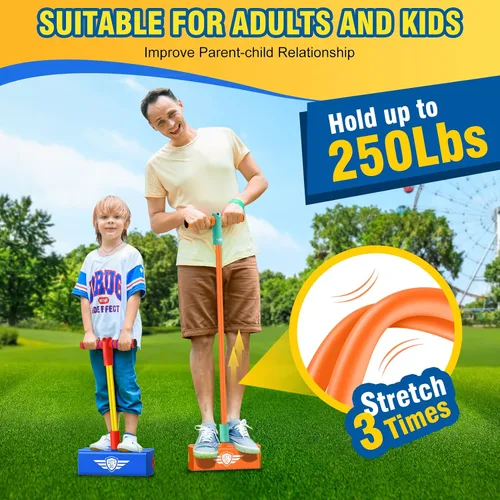 Vista 8 de CUUGO LET'S GO! CG Saltar Promueve Crecer Más Alto - Saltarín de Espuma para Niños, Juguetes para Niños de 3 a 12 Años, Niños Niñas, Juguetes al