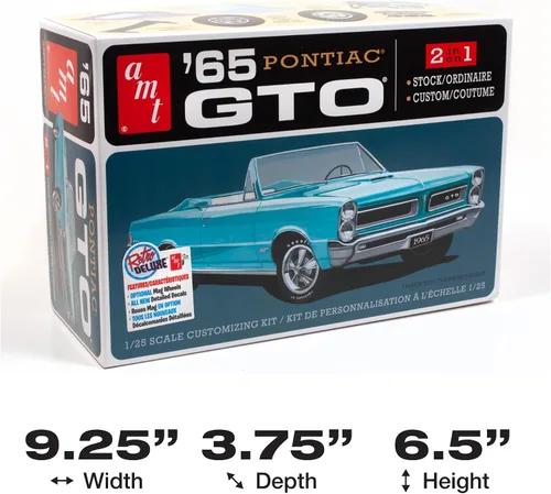 Vista 5 de AMT 1965 Pontiac GTO 2T 1/25ª Escala Kit de Modelo, Blanco (AMT1191M)