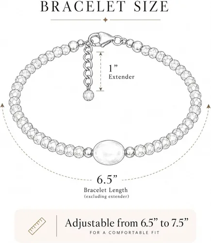Vista 6 de Gempires - Pulseras de cuentas de cristal hechas a mano con joyería de perlas de agua dulce hipoalergénicas, chapadas en oro de 7.5 pulgadas