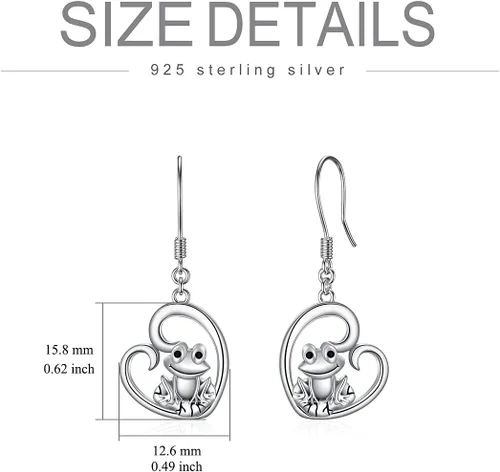 Vista 27 de POPKIMI Bonitos aretes colgantes de animales, joyería de animales, regalos de cumpleaños y Navidad para mujeres, aretes de ópalo de cristal de plata
