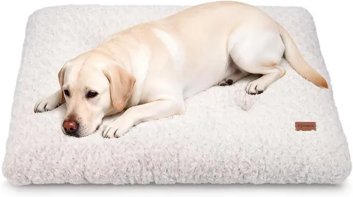 Vista 32 de Alfombrilla de cama para perro, suave y mullida, para jaula de perro, cama para perros pequeños, medianos y grandes, y gatos, lavable Marrón