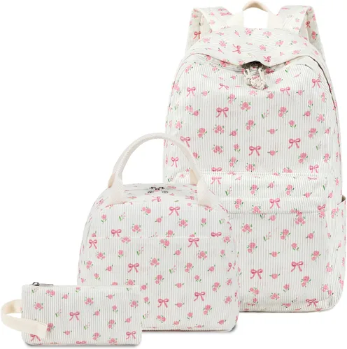 Vista 30 de Bluboon - Mochila escolar para niñas y mujeres para uso diario y de estilo informal, para portátil de 15 pulgadas, con bolsa para almuerzo y bolsa