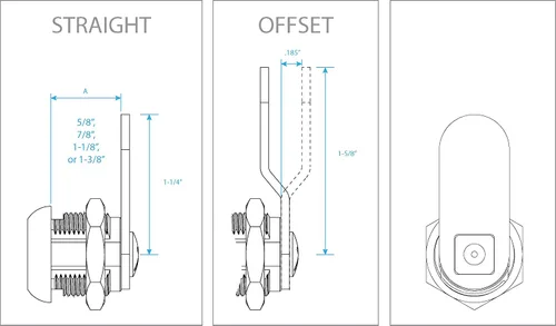 Vista 3 de Camco Candado de leva compensada Presenta un estilo de candado de fácil giro operado con el pulgar, incluye una compensación de 5/8 pulgadas y un