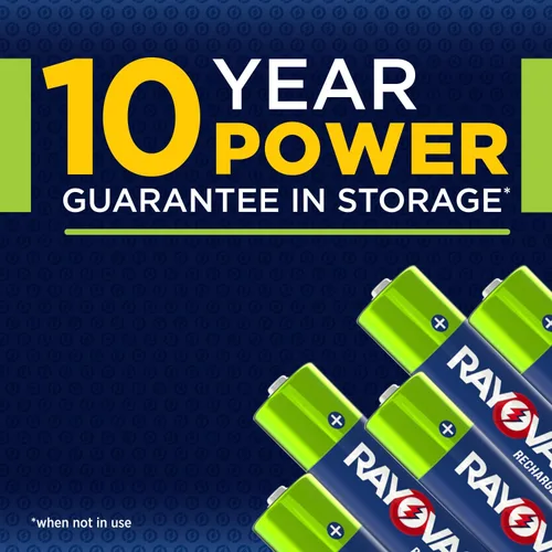 Vista 4 de RAYOVAC Baterías AA recargables (paquete de 4), baterías recargables NiMH Doble A