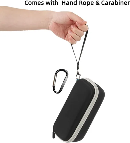 Vista 7 de Funda EVA para altavoz Bluetooth Tribits StormBox 2, funda rígida de transporte con cuerda de mano y mosquetón, a prueba de caídas y resistente al