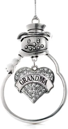 Vista 163 de Inspired Silver - Big Sis - Adorno de Navidad plateado - Adorno de árbol de Navidad con dije de corazón con circonita cúbica - Decoración colgante