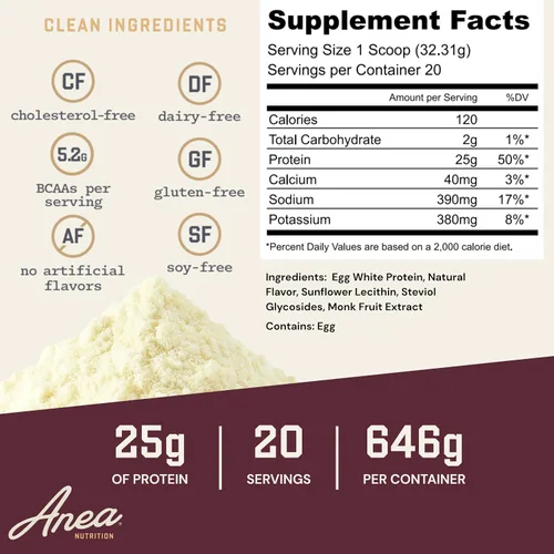 Vista 4 de Polvo de proteína de anea, proteína de clara de huevo, bayas mixtas