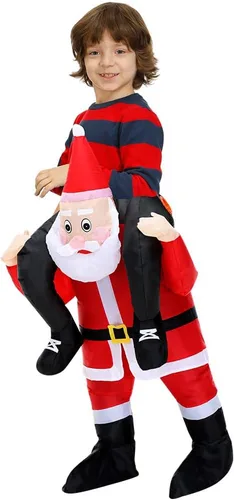 Vista 2 de Resllche Disfraz de Navidad Fiesta Cosplay Montado Ciclismo Santa Claus Ropa Inflable