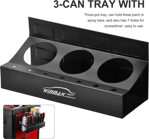 Vista 5 de Caja de herramientas magnética 4pc caja de herramientas caja de herramientas gabinete estante lateral almacenamiento Van taller
