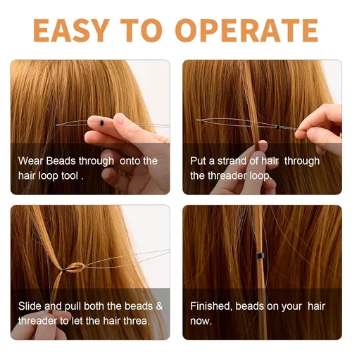 Vista 5 de NEWISHTOOL Herramienta de gancho de acero inoxidable para extensión de cabello, herramienta de gancho de tracción de alambre y herramienta