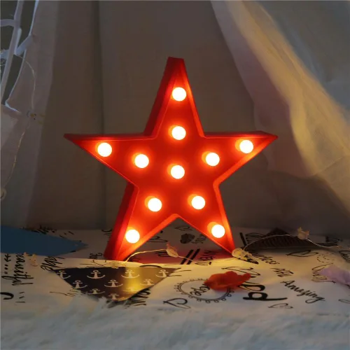 Vista 4 de Luz de Marquesina con Forma de Estrella Letrero de Plástico LED - Letrero de Estrella de Marquesina Iluminado Decoración de Pared Funciona